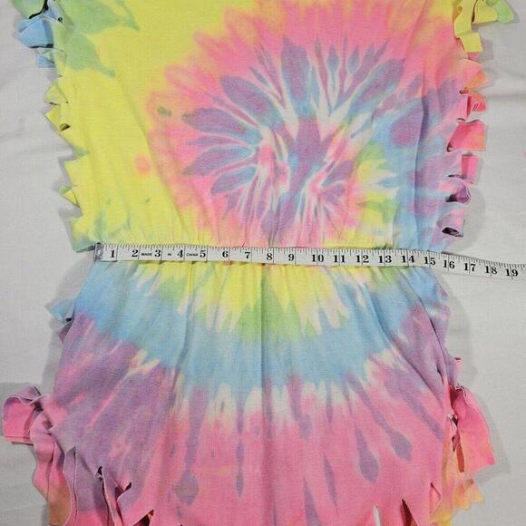 Vintage Tie Dye Sun Dress Fringed Beach Coverup - Picture 3 of 7